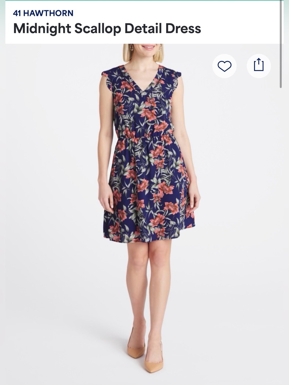 41 Hawthorn Navy Floral Keyhole Mini Dress